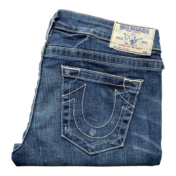 True Religion Skinny Jeans Word Tour Y2K Horseshoe Stitching Women’s Size 29 - Picture 3 of 6